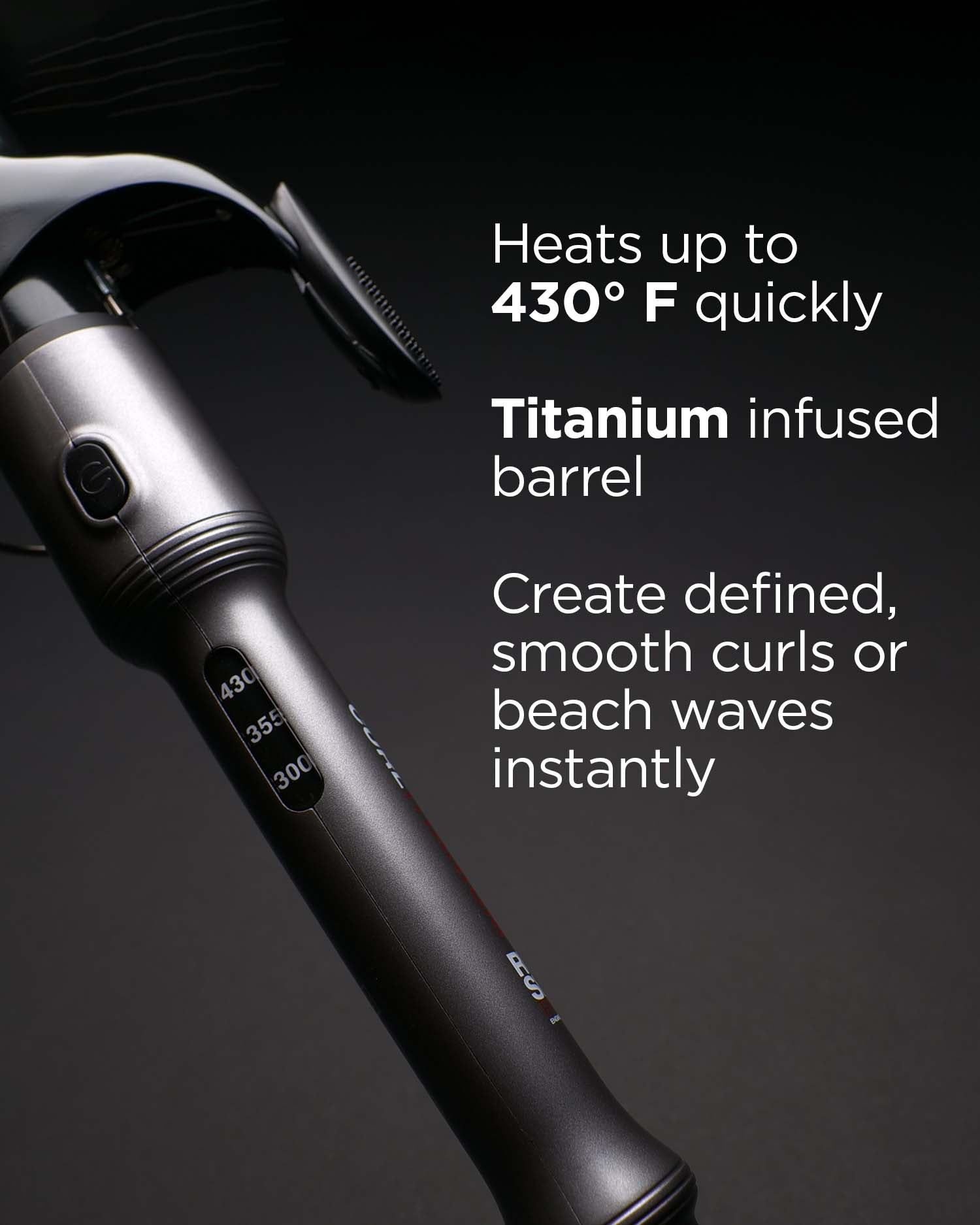 CURLTITANIUM Spring Curling Iron, Extended Barrel, 1.25 inch